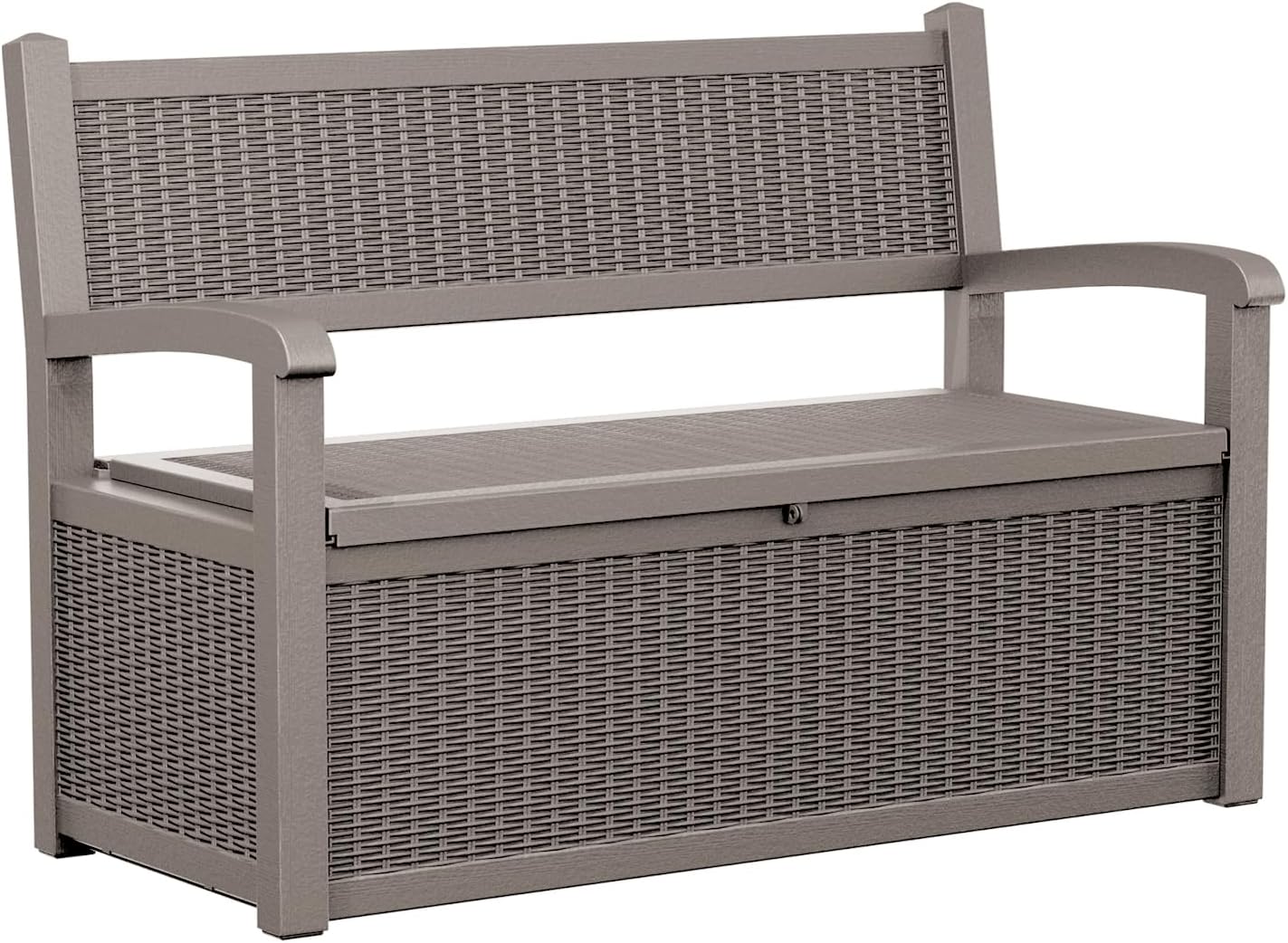 DRATO 75 Gallon Storage Bench Deck Box Outdoor Indoor,Lockable Durable All-Weather Seating with