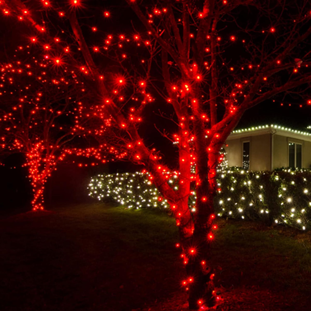 Dazzle Bright Christmas String Lights, 132FT 400 LED Connectable Green Wire 8 Modes String Lights