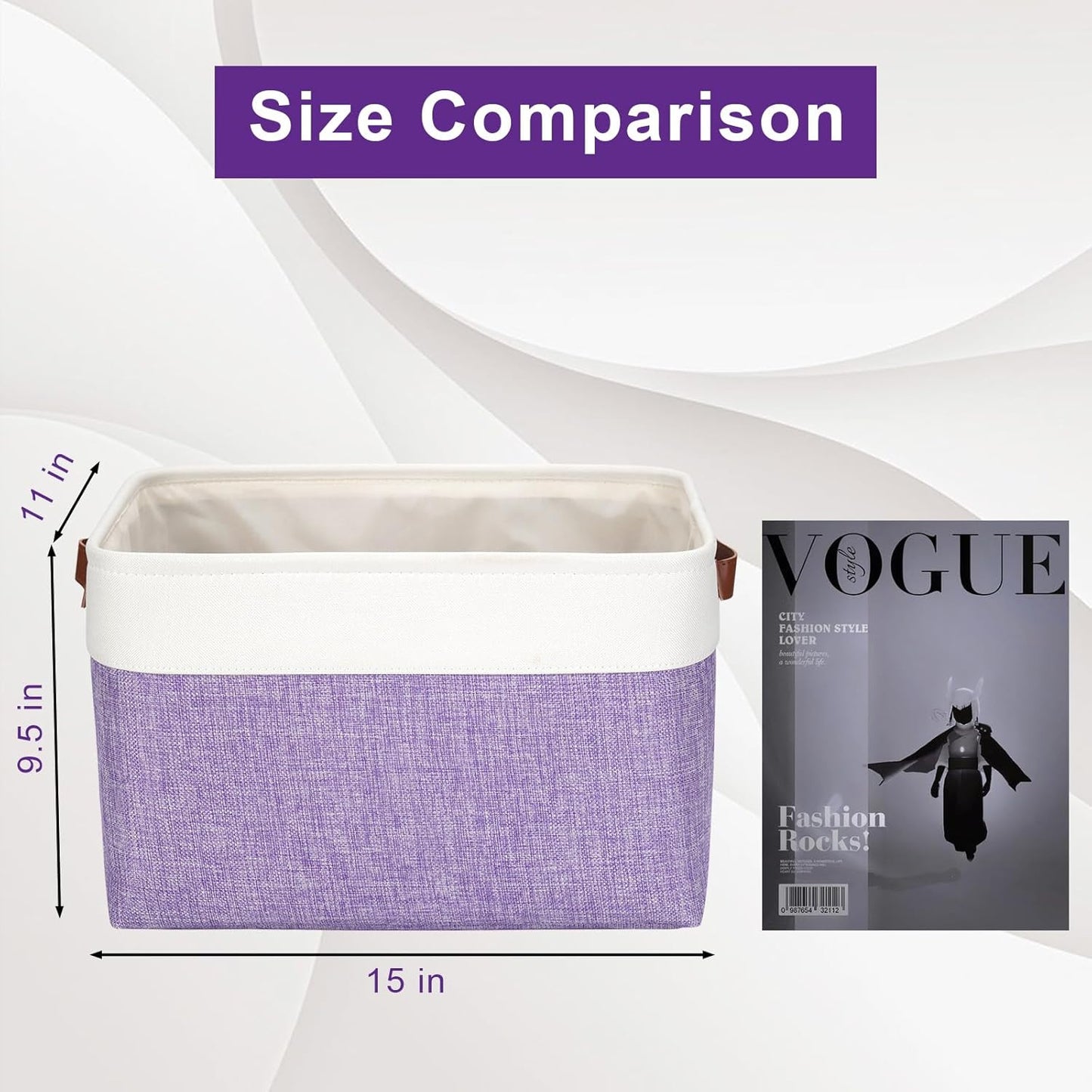 Storage Bins Large Fabric Storage Baskets for Shelves 3 Pack, Decorative Linen Closet Baskets with