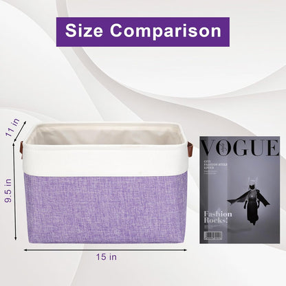 Storage Bins Large Fabric Storage Baskets for Shelves 3 Pack, Decorative Linen Closet Baskets with