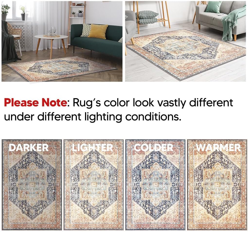 Keen Home Design 2x7 Rug - Machine Washable Runner Rug with Non-Slip Backing, Ideal for Hallway