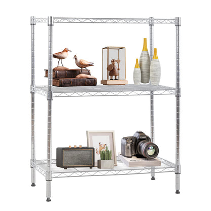 FDW 3 Tier Wire Shelving Units Metal Storage Rack 23L x 13W x 30H Adjustable Pantry Shelves NSF