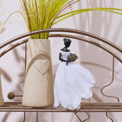 Guichifun Fairy Statue Collection Home Decoration - White Leaf Angel Girls Resin Home Decor for