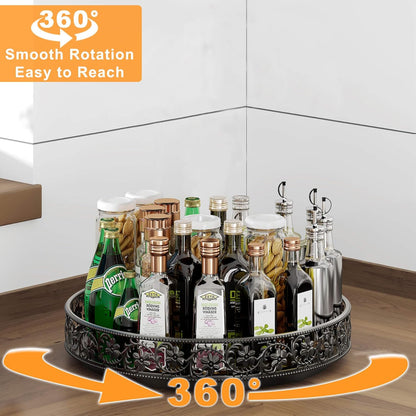 Lazy Susan Turntable Organizer, 13 inch Large Rotating Spice Rack Lazy Susan for Dining Table Top