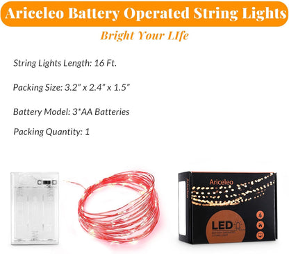 Led Fairy Lights Battery Operated, 1 Pack Mini Battery Powered Copper Wire Starry Fairy Lights for