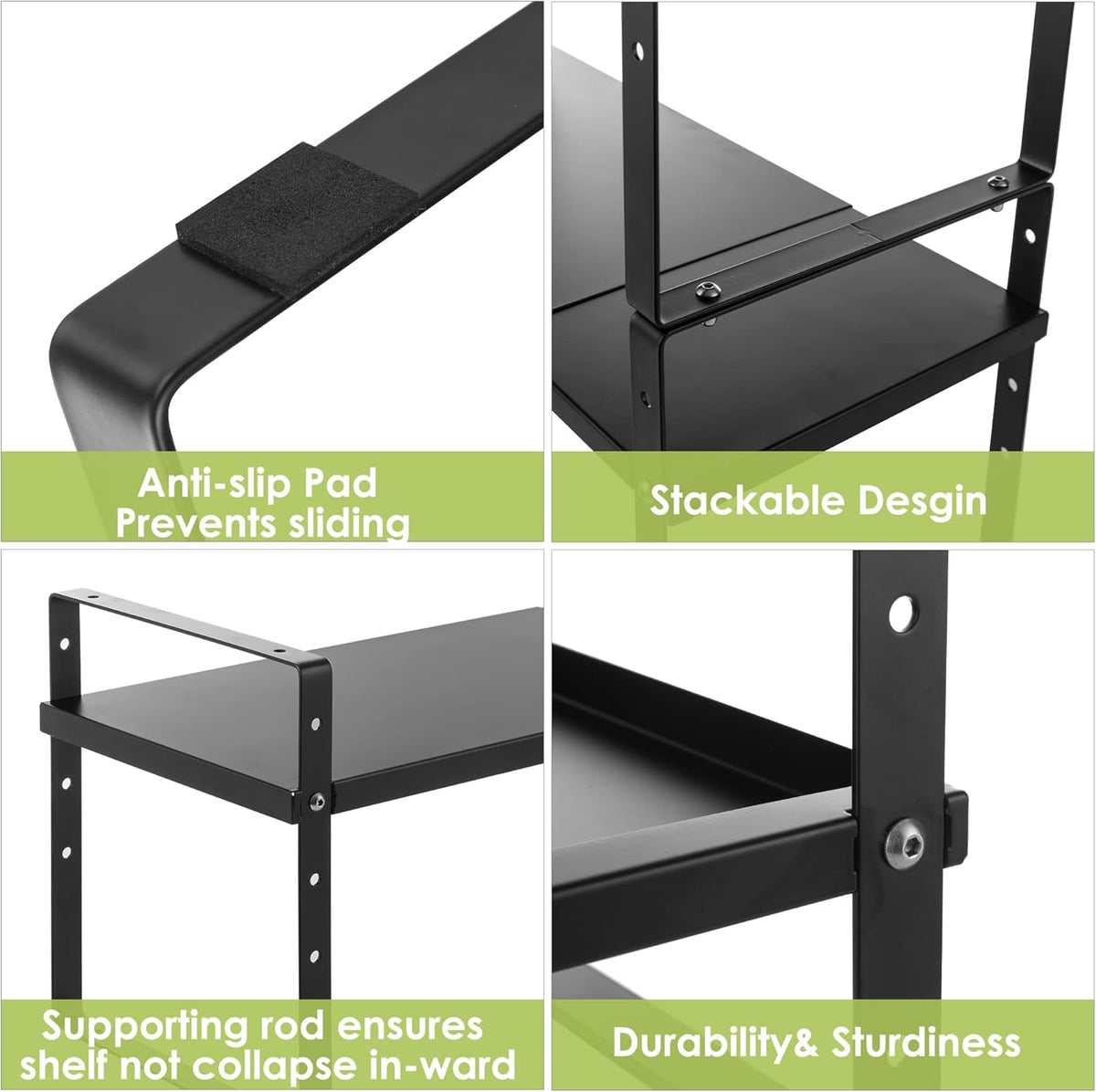 Expandable Cabinet Shelf Organizer Rack, Stackable Kitchen Counter Storage Shelves Stand