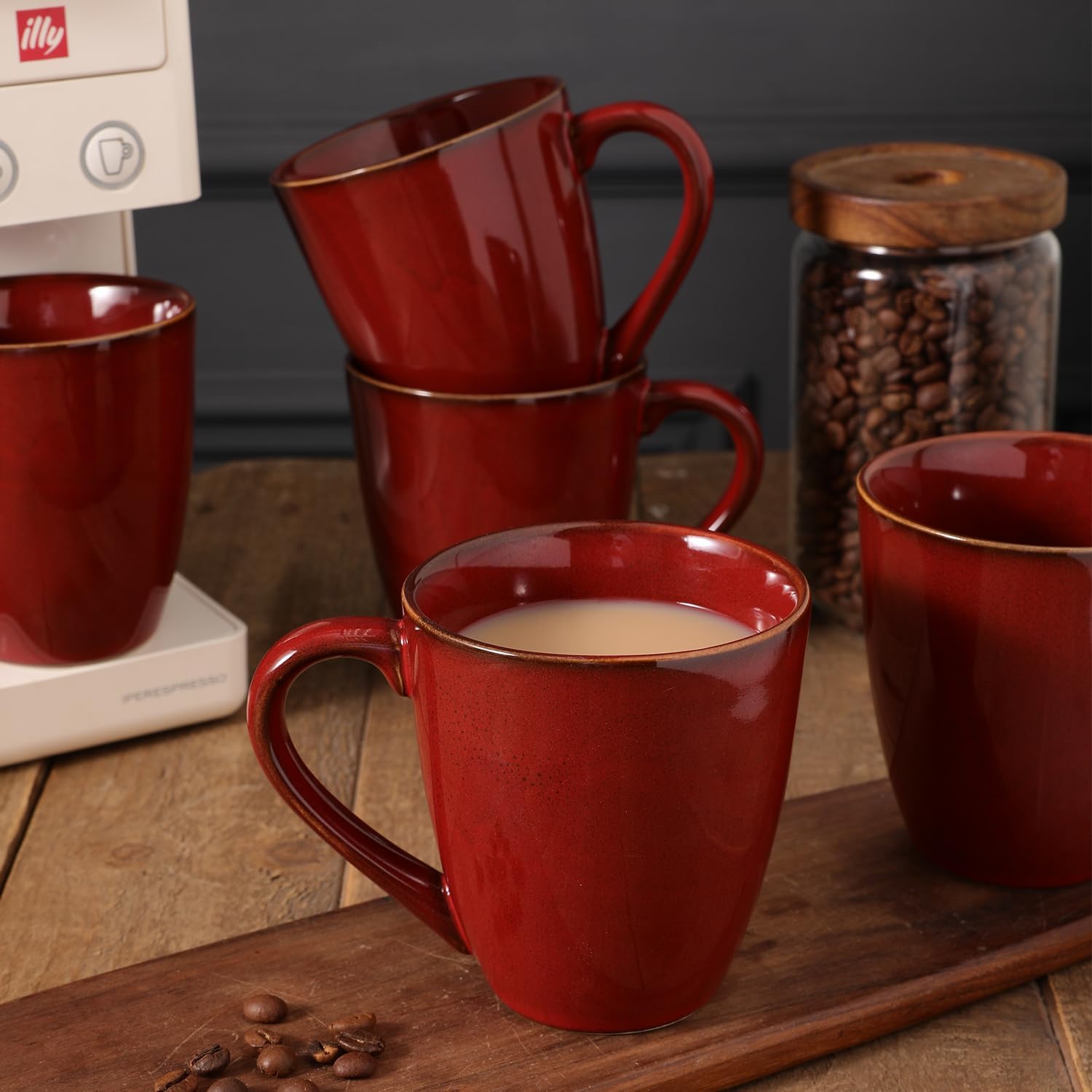 vicrays Coffee Mug Set, 12 Ounce, Set of 6, Ceramic Mug for Men, Women, Unique Glazed Mugs with