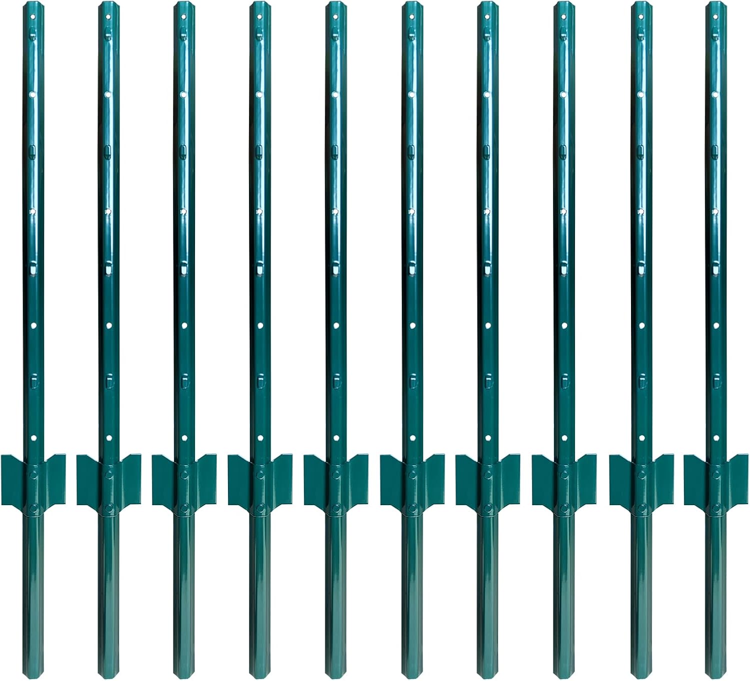 ARIFARO Sturdy Duty Metal Fence Posts 3 Feet,Pack of 10, 3-4-5-6-7 Feet No Digging Garden U Post