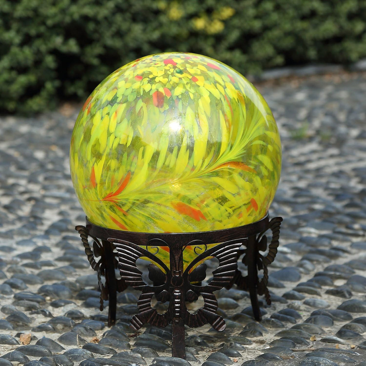 Gazing Ball 10 inch Colorful Glass Gazing Ball for Garden Decor, Indoor Outdoor Glass Gazing Globe