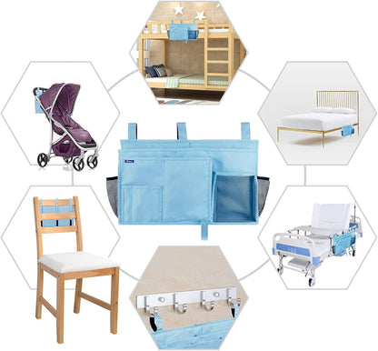 Surblue Bedside Caddy Hanging Bed Organizer Storage Bag Pocket for Bunk and Hospital Beds, College
