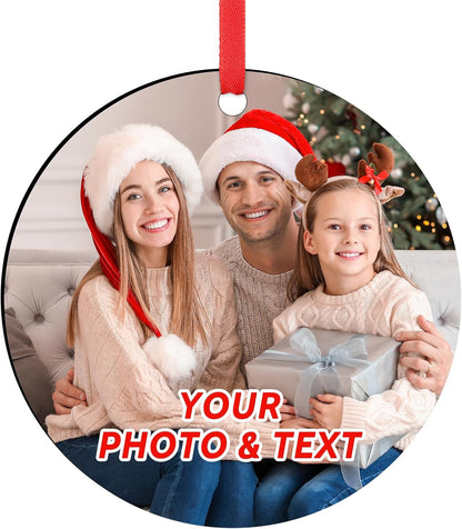 Personalized Christmas Ornaments with Photo - Custom Wood Christmas Ornament - Wedding Gifts for