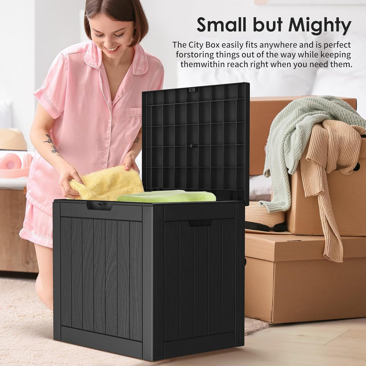 DRATO Deck Boxes, 31 Gallon Outdoor Storage Box for Patio Cushion, Sports Equipment, Garden Tools