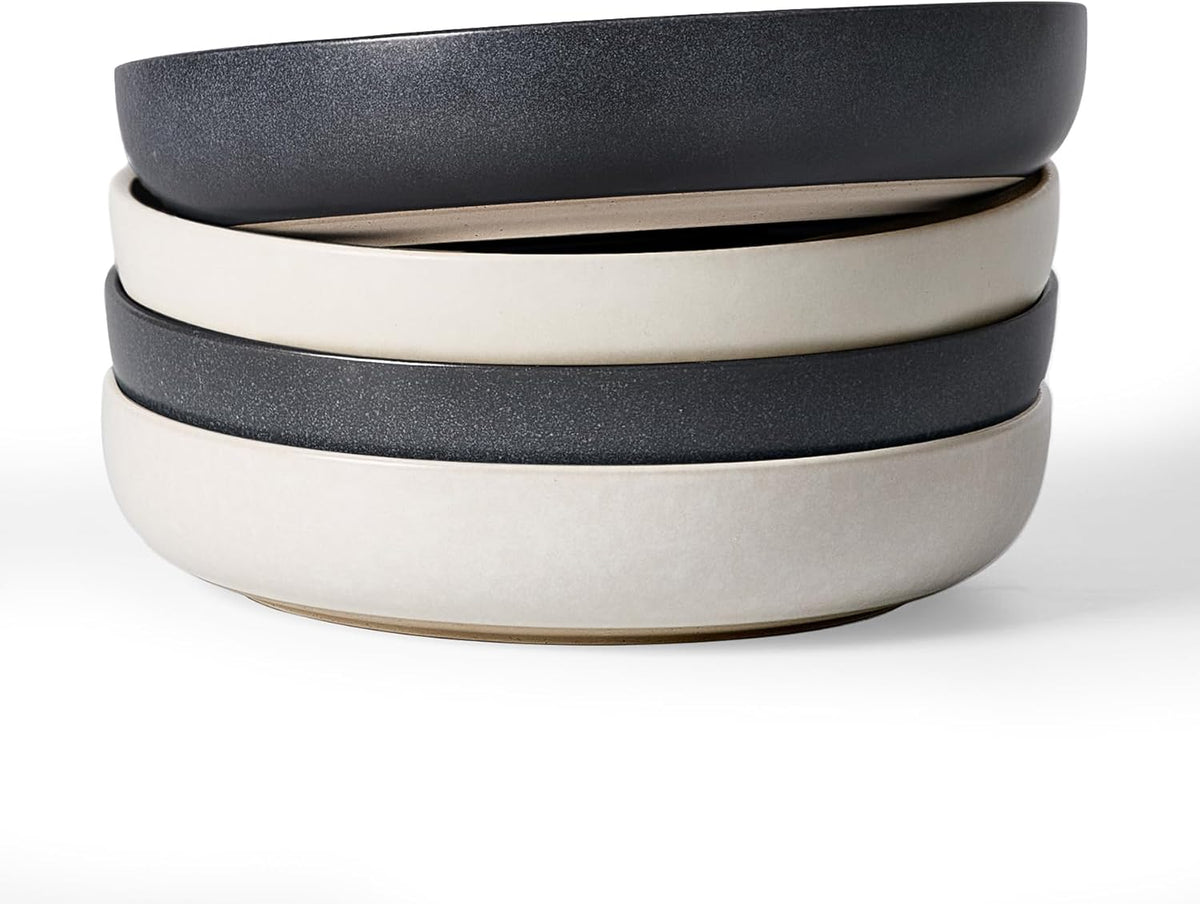 famiware Milkyway 33 oz Bowl Set, Pasta Bowls Set of 4, Salad Bowls, Double Reactive Glaze, Sturdy