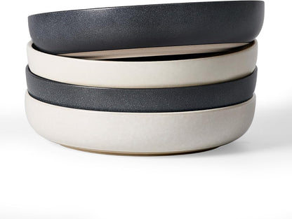 famiware Milkyway 33 oz Bowl Set, Pasta Bowls Set of 4, Salad Bowls, Double Reactive Glaze, Sturdy