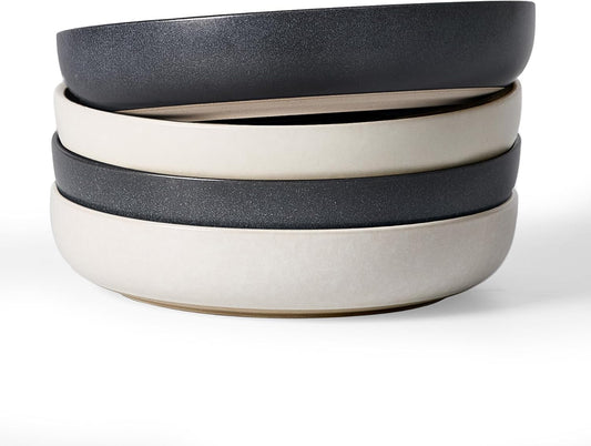 famiware Milkyway 33 oz Bowl Set, Pasta Bowls Set of 4, Salad Bowls, Double Reactive Glaze, Sturdy