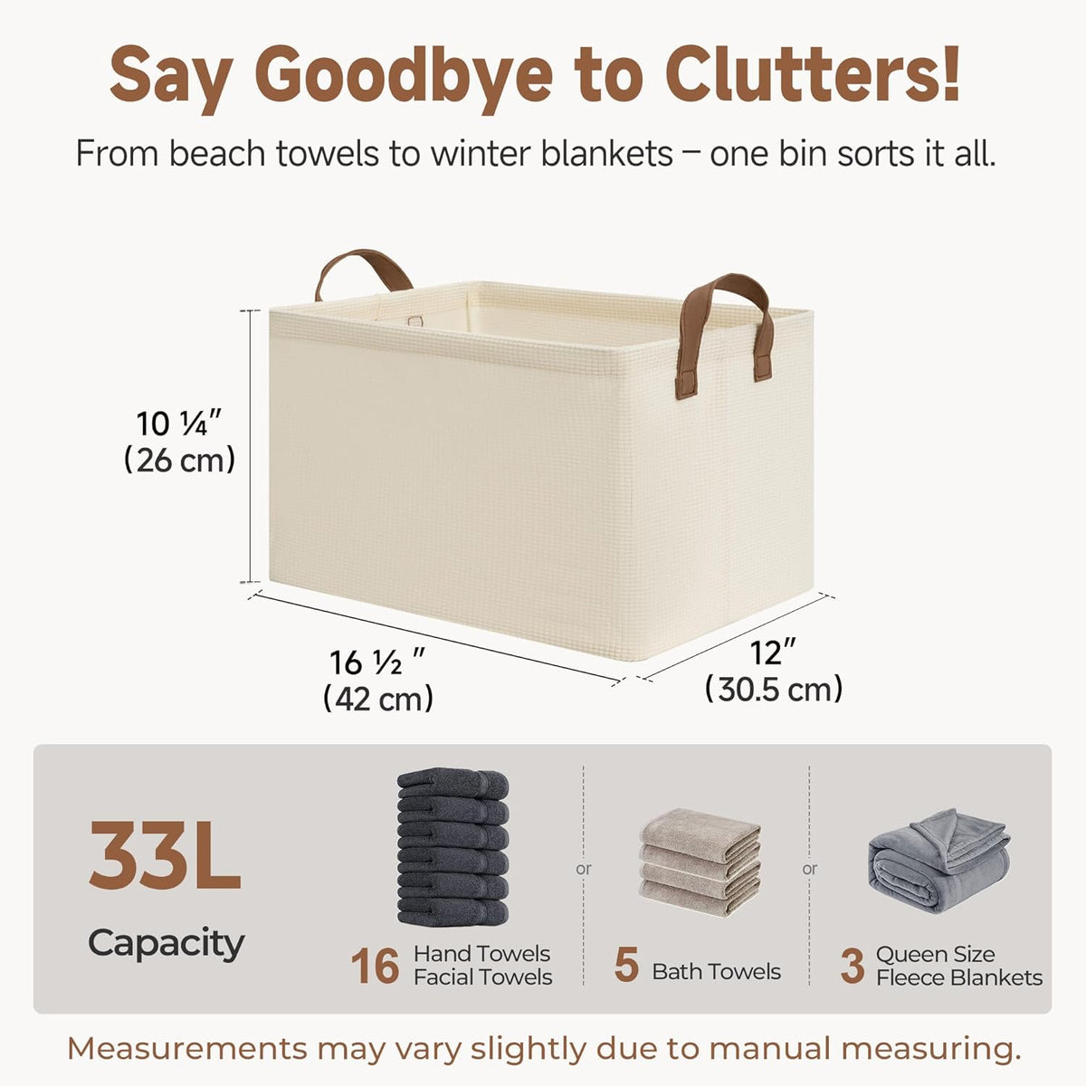 StorageWorks Storage Bins, Shelves Baskets for Organizing, Large Fabric Closet Organizers with