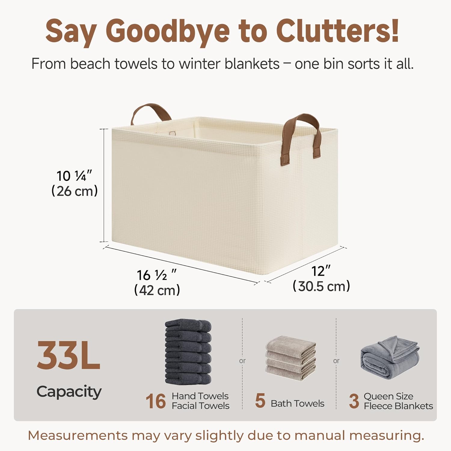 StorageWorks Storage Bins, Shelves Baskets for Organizing, Large Fabric Closet Organizers with