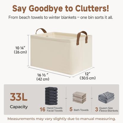 StorageWorks Storage Bins, Shelves Baskets for Organizing, Large Fabric Closet Organizers with