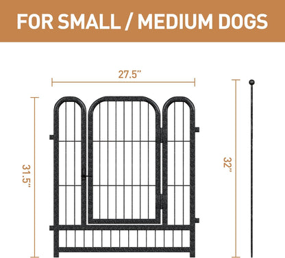 Metal Dog Playpen, 32" Inch Height 32Panels, Ideal Dog Fence for Large/Medium/Small Dogs Indoor &
