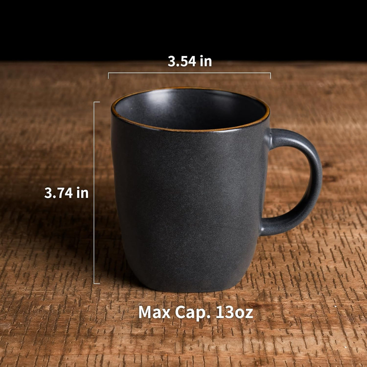 famiware Coffee Mugs Set of 4, Ocean Square 13oz Coffee Cup Set with Handle for Cocoa, Milk, Hot