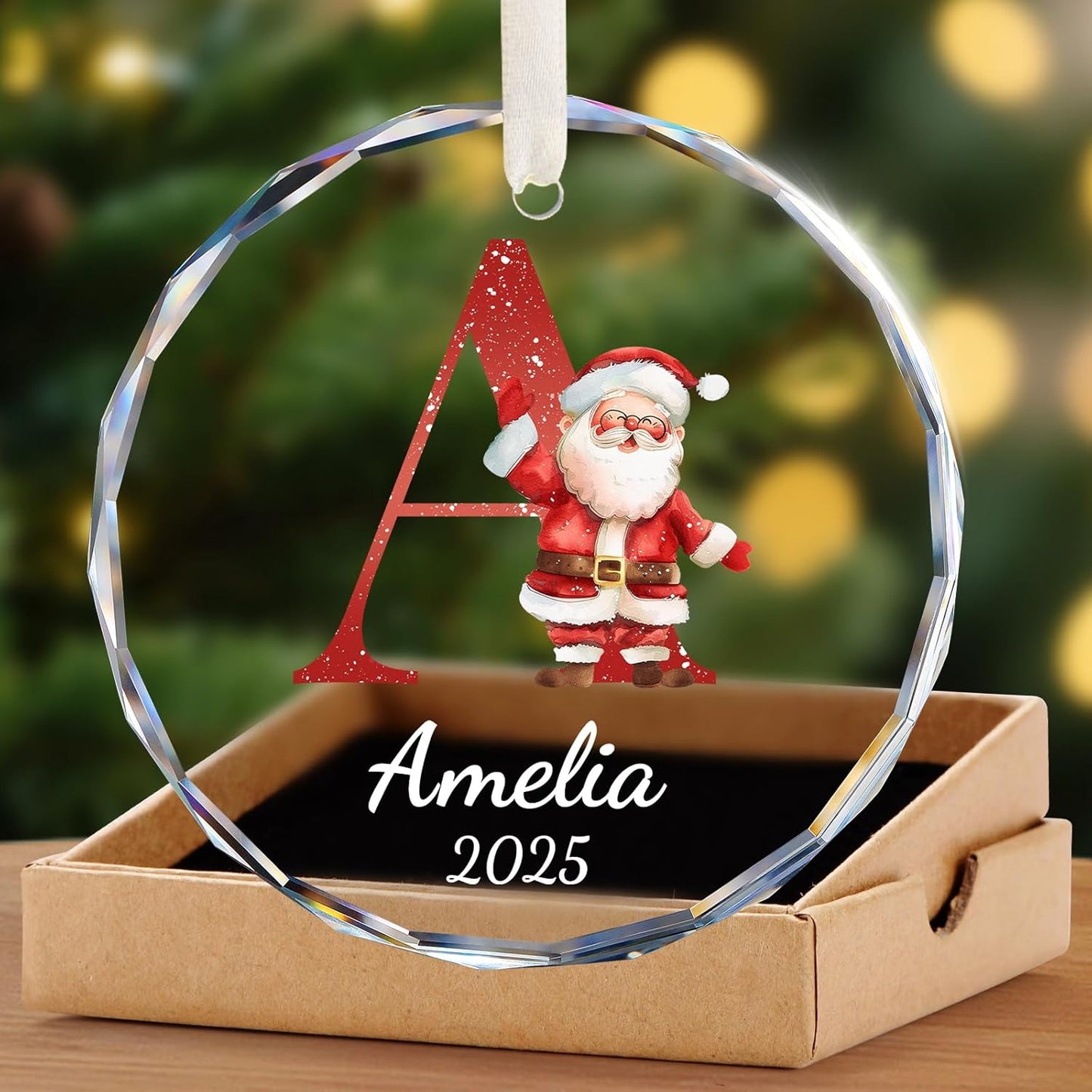 Personalized Christmas Ornaments with Names, Name Ornaments for Christmas Tree, Custom Initial