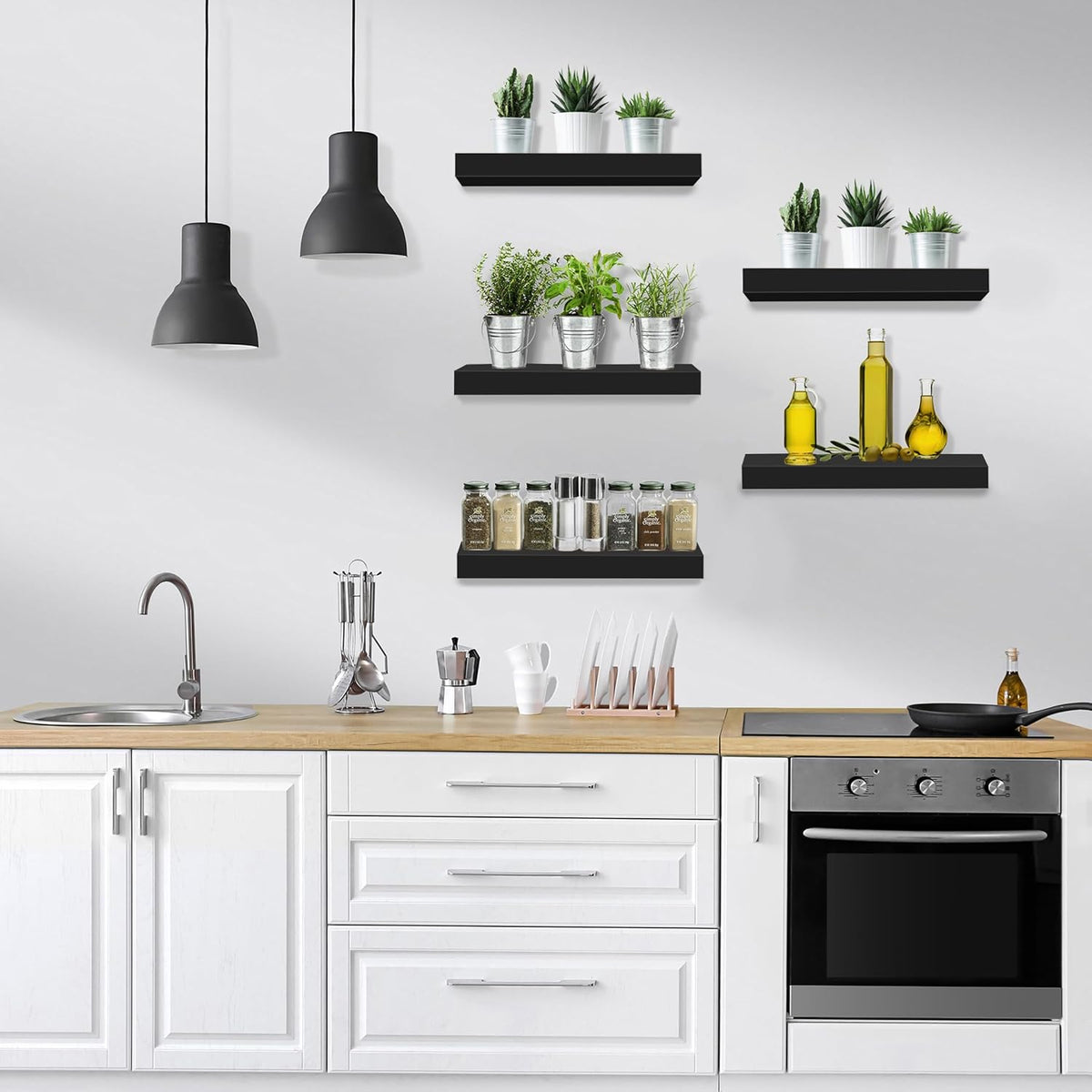 Sorbus Floating Shelves for Wall, Bathroom Shelves Wall Mounted for Kitchen, Bedroom, Living Room