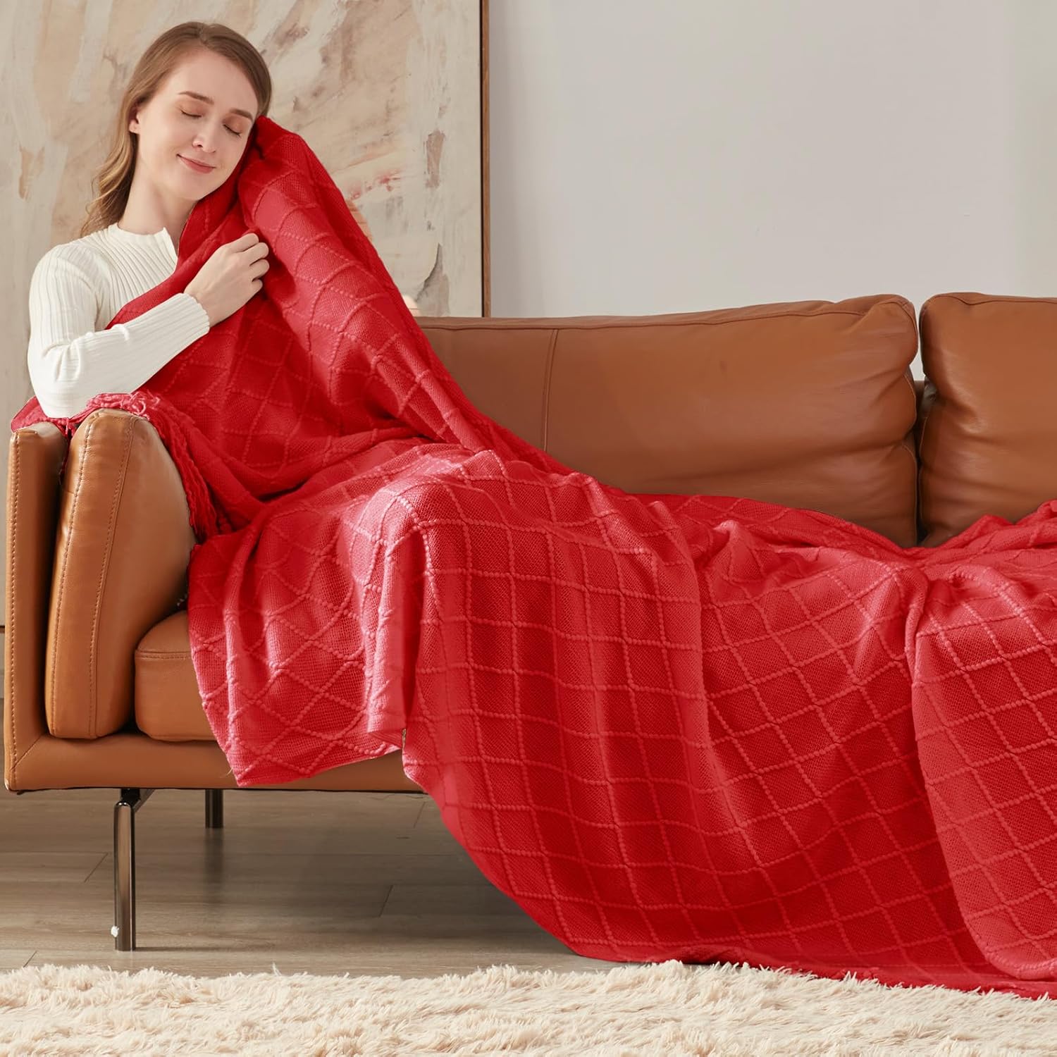 inhand Knitted Gift Throw Blankets for Couch and Bed,Valentines Day Decor Blanket for Her Him
