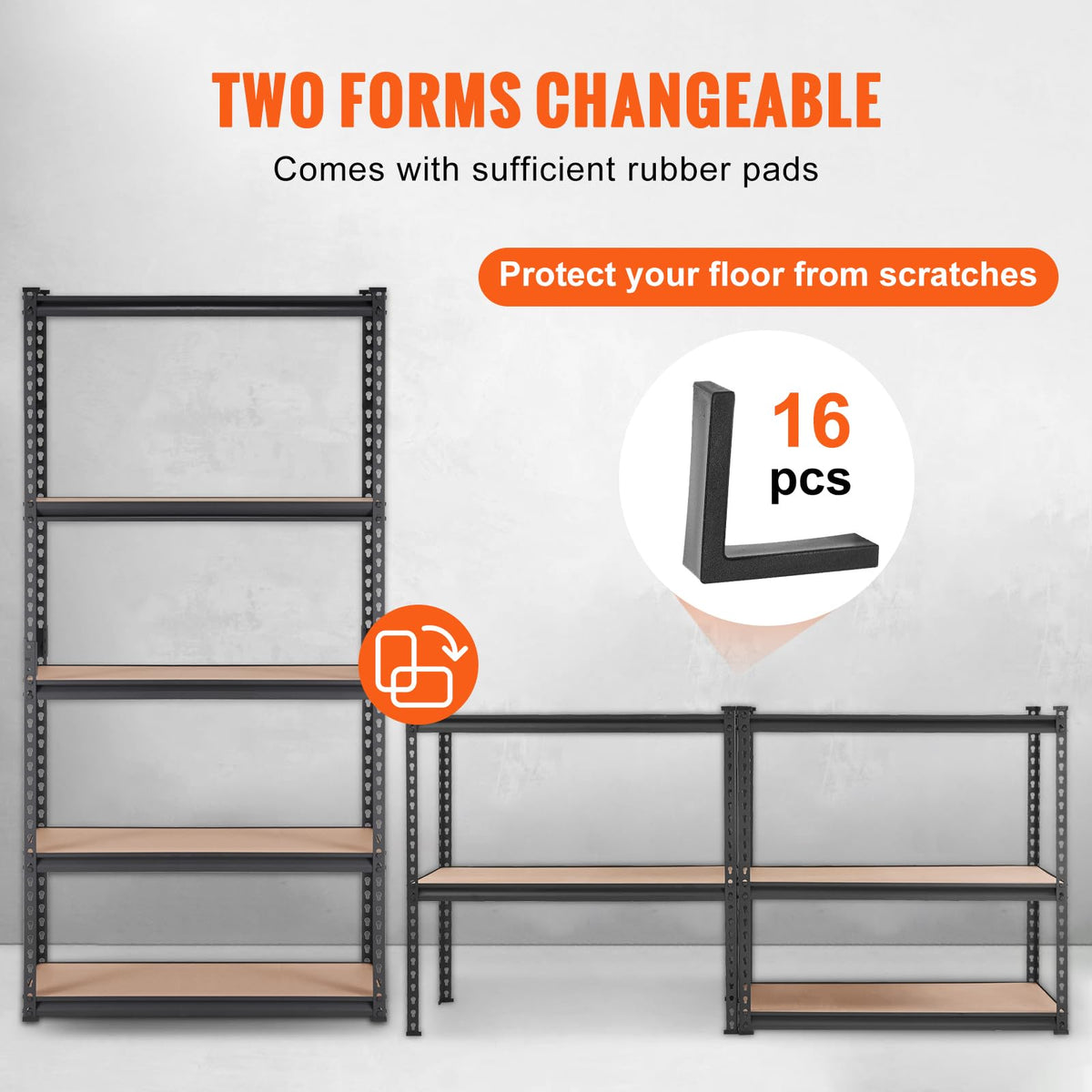 VEVOR Storage Shelves 5-Tier Adjustable 2000 lbs 36"x18"x72" Shelving Unit