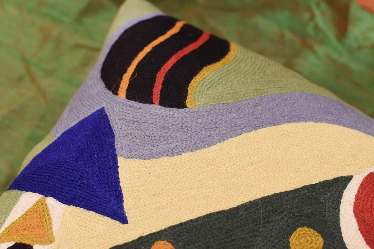 Kandinsky Modern Pillow Cover | Green Abstract Pillows | Modern Outdoor Pillows | Mid Century Chair