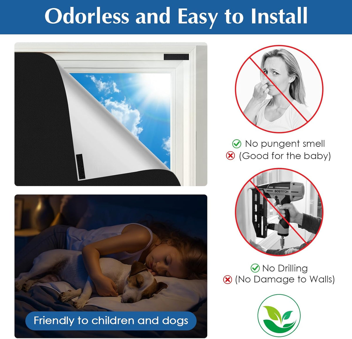 Blackout Window Cover, Portable DIY Window Blinds,Travel Window Blackout Curtains for Baby Nursery