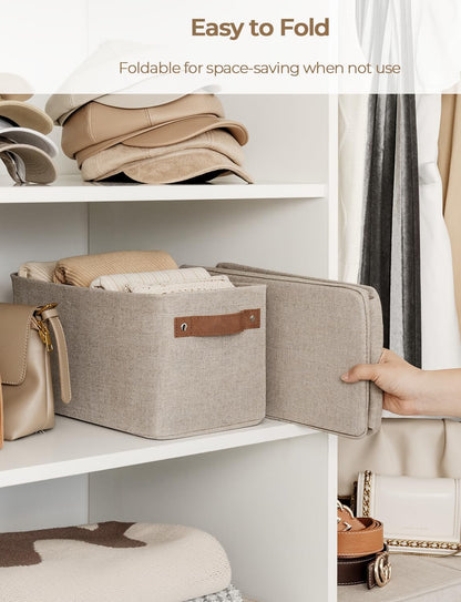 StorageWorks Narrow Storage Bins, Small Basket for Closet and Shelves, Rectangular Fabric Organizer