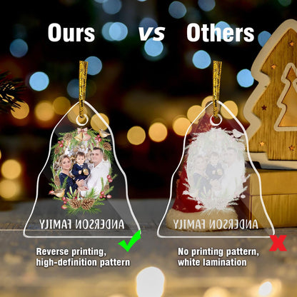 Personalized Photo Crystal Ornaments, Christmas Tree Hanging Decor, Custom Ornaments for Family