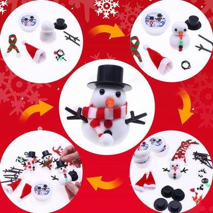Build a Snowman Kit - Christmas Crafts, Modeling Clay DIY Kit, Creative Kids Air Dry Modeling Clay