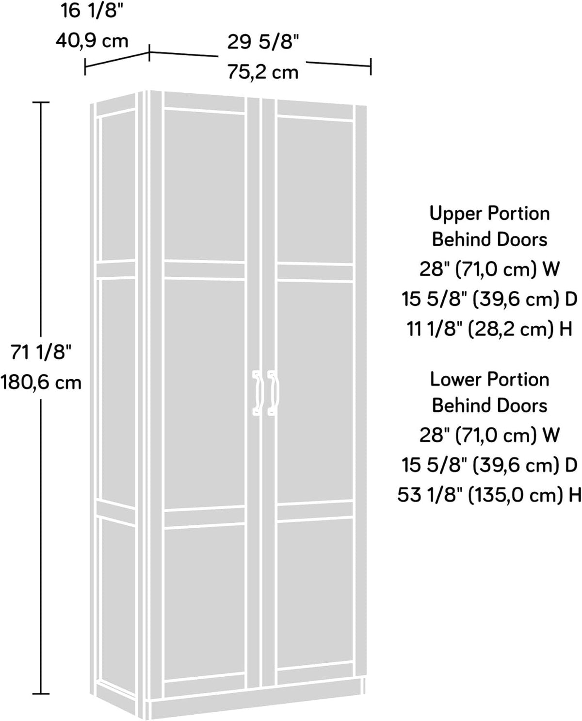 Sauder Select Storage Cabinet, Pantry Cabinet Kitchen Storage with Adjustable Shelves, Bathroom