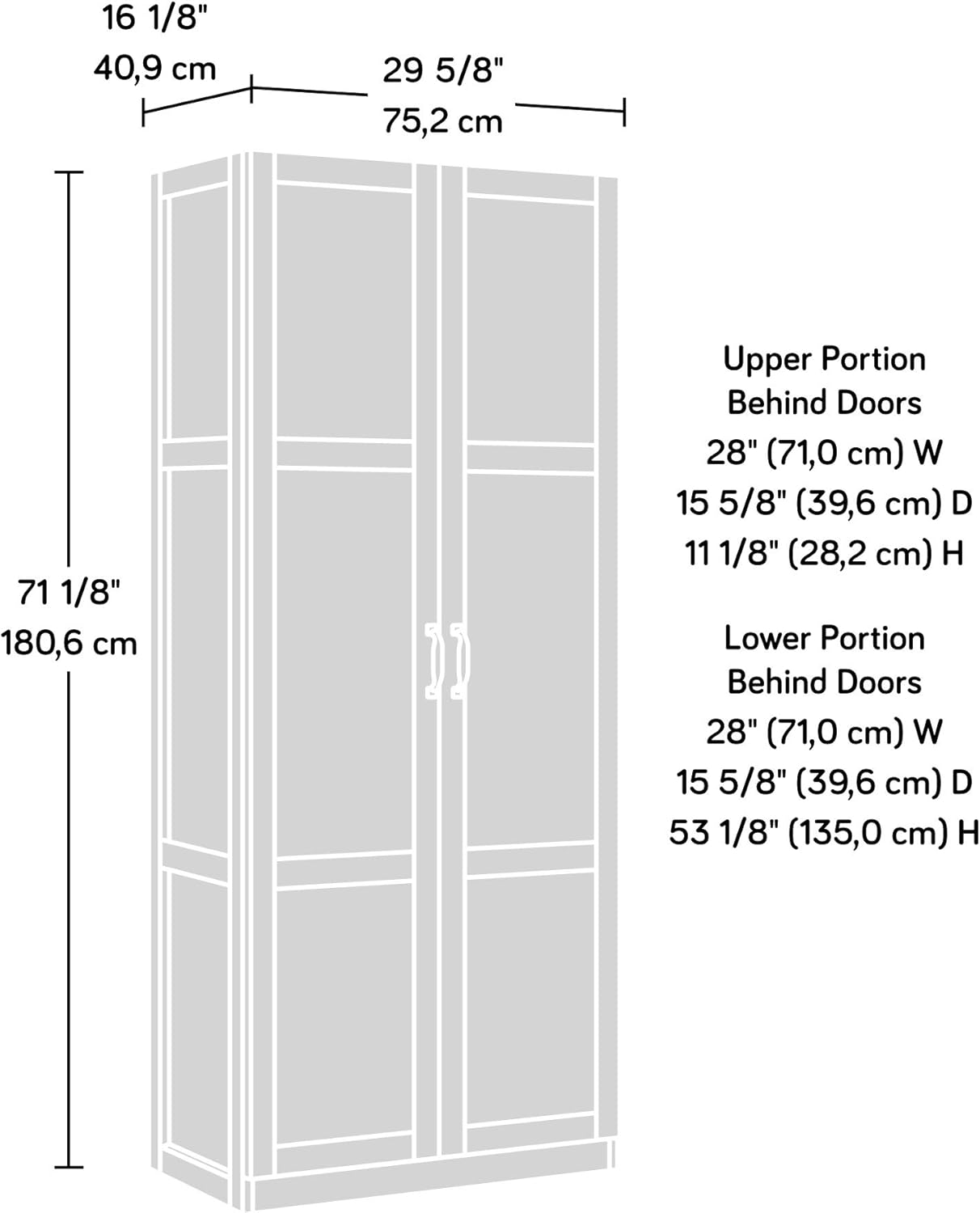 Sauder Select Storage Cabinet, Pantry Cabinet Kitchen Storage with Adjustable Shelves, Bathroom