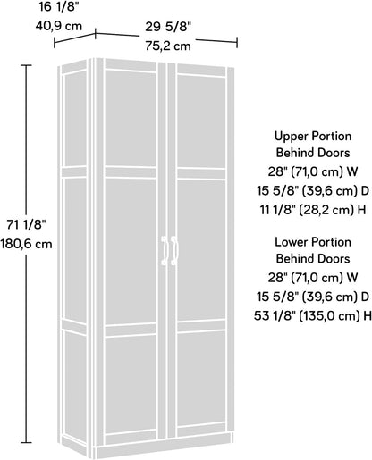 Sauder Select Storage Cabinet, Pantry Cabinet Kitchen Storage with Adjustable Shelves, Bathroom