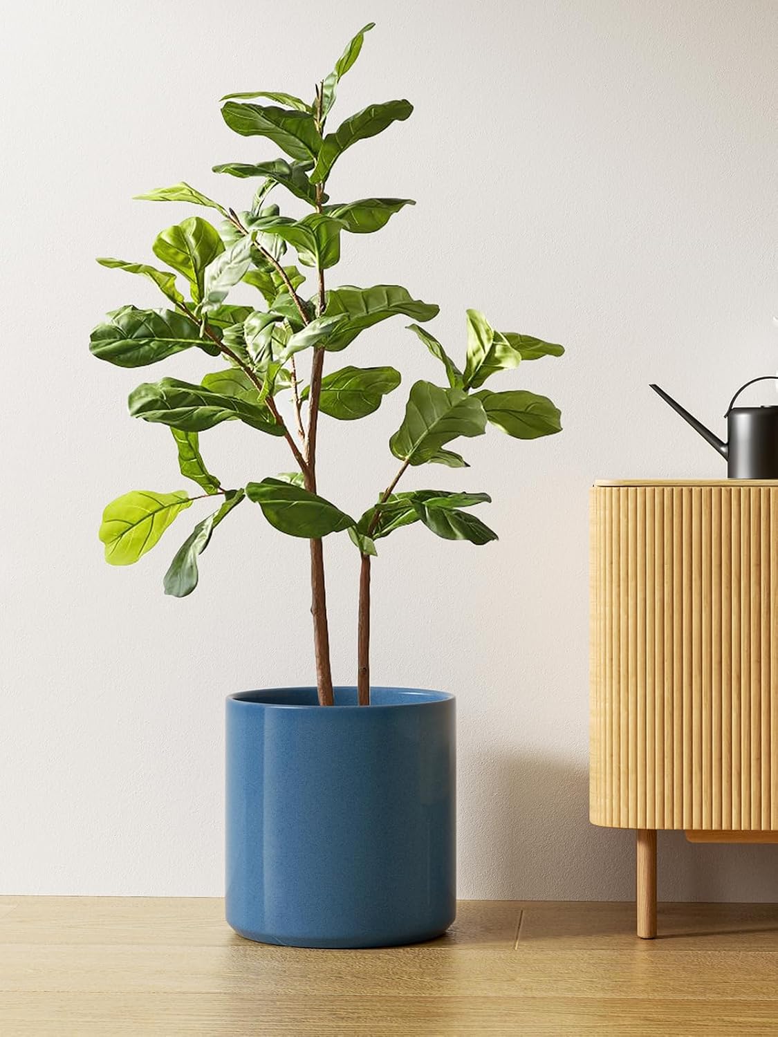 LE TAUCI 12 Inch Pots for Plants, Ceramic Large Plant Pot for Indoor Plants, Mid-Century Modern