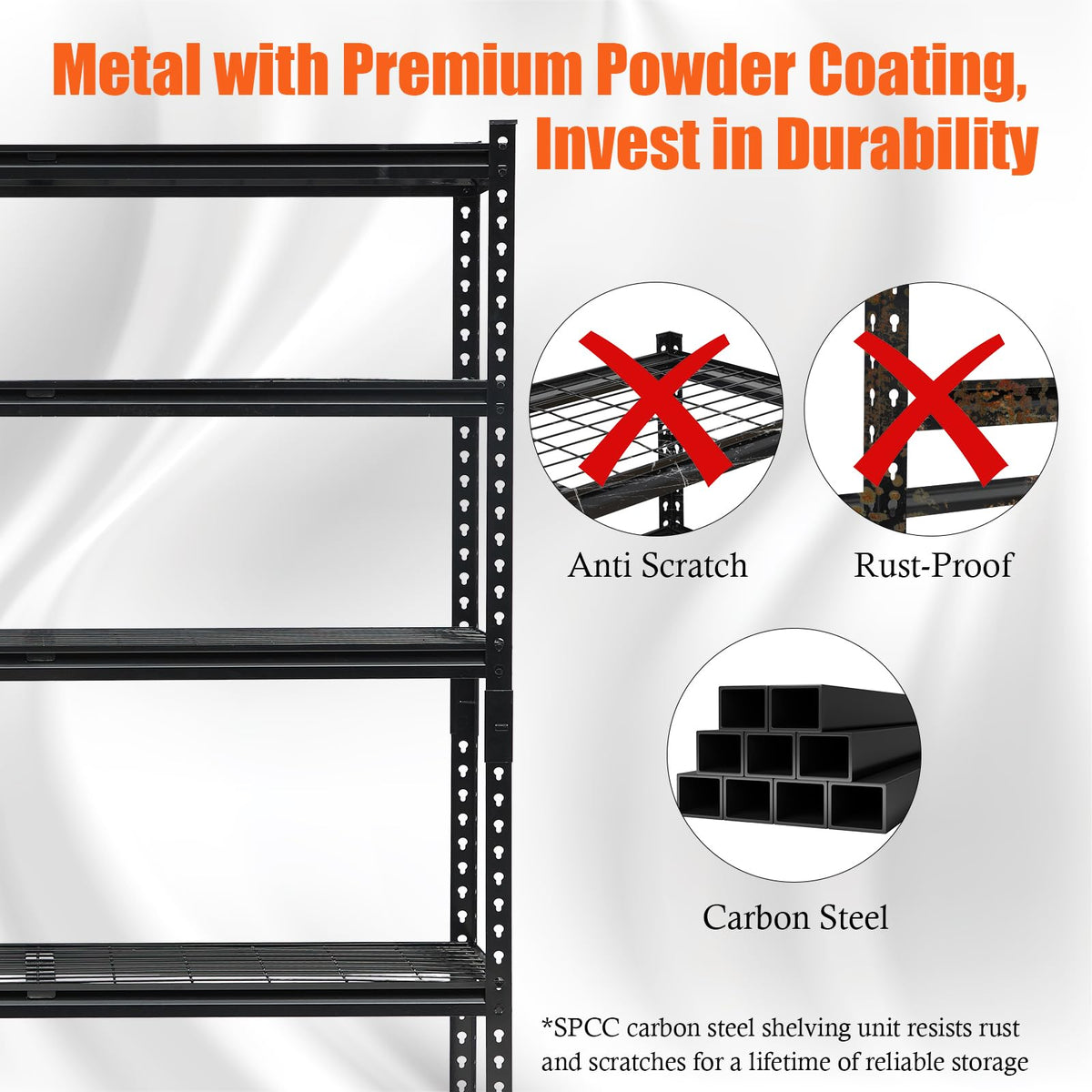 EliteEdge Heavy Duty Garage Shelving Units,5-Tier Adjustable Storage Shelf