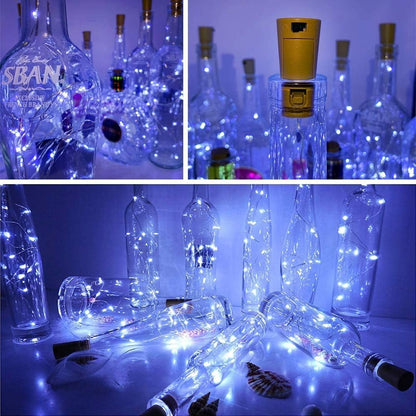 YJFWAL Wine Bottle Lights with Cork,Cork Shape Silver Copper Wire Fairy Mini String Lights,24Pack
