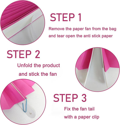 Red Graduation Party Decor,Girls Party Decorations ,Party Supplies Party Fans 8in, Anniversary