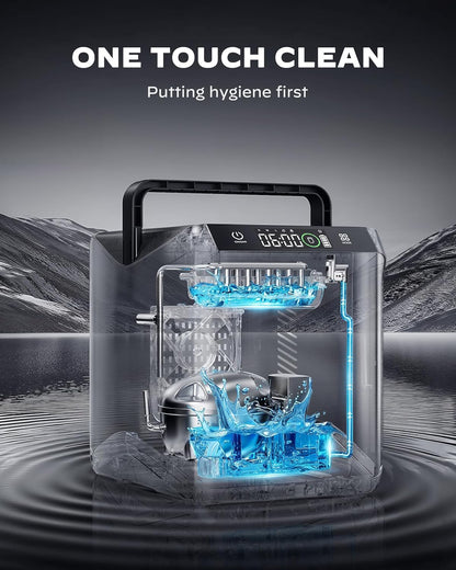 Silonn Battery-Powered Ice Maker with 4-Power, RV Ice Maker Countertop 12V/24V Car Charger 100-240V
