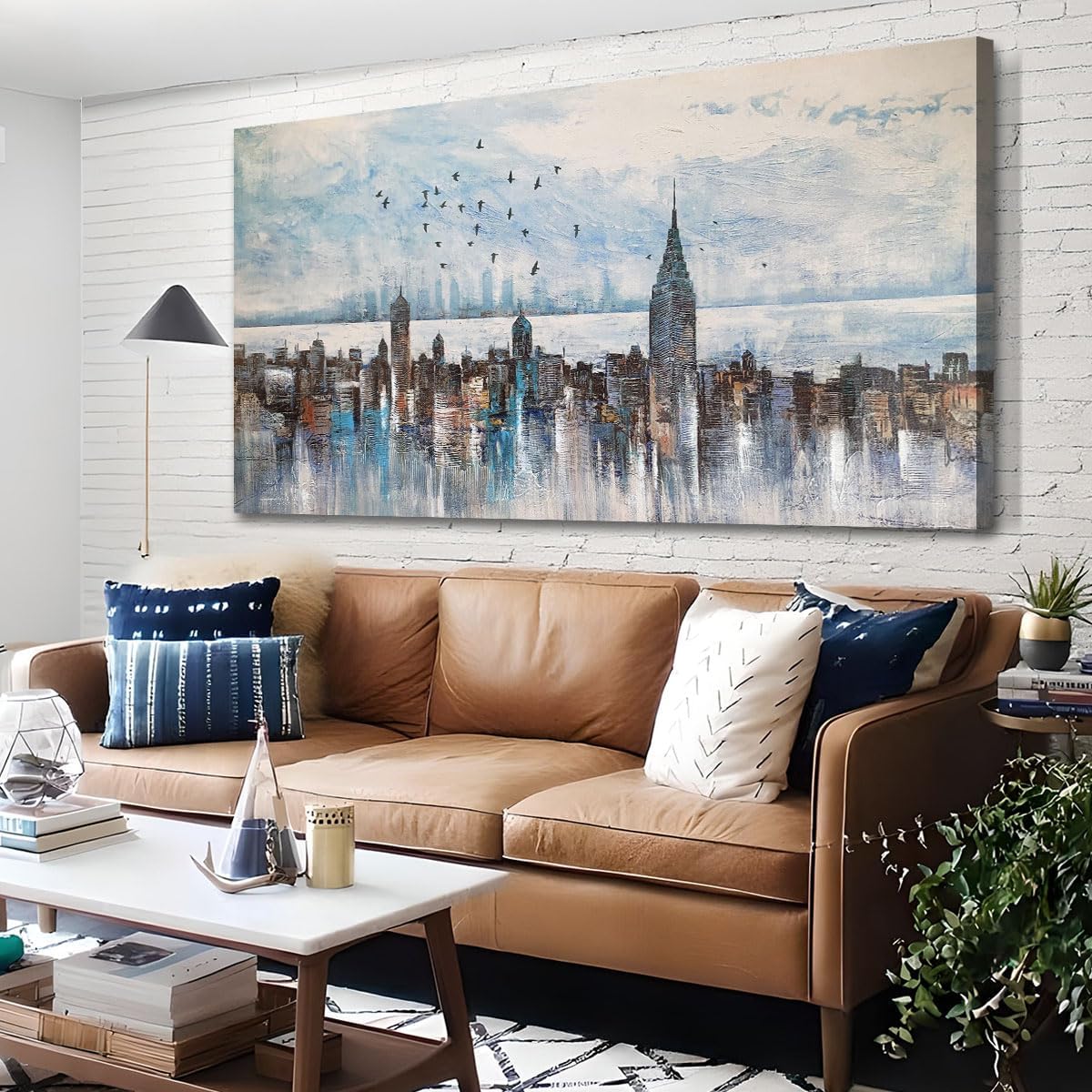 Arjun Cityscape Wall Art New York City Skyline Buildings Picture Modern Abstract Grey NYC Skyline