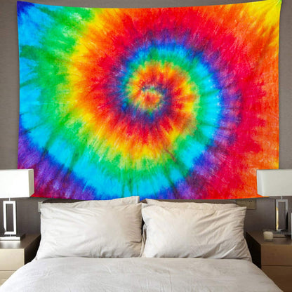 Emvency Tapestry Colorful Rainbow Spiral Tie Dye Pattern Color Dyed Batik Home Decor Wall Hanging