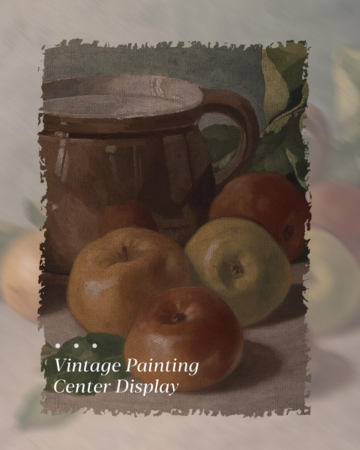 HUARCEY Gold Framed Vintage Wall Art for Living Room, Harvest Apples Still Life Oil Painting