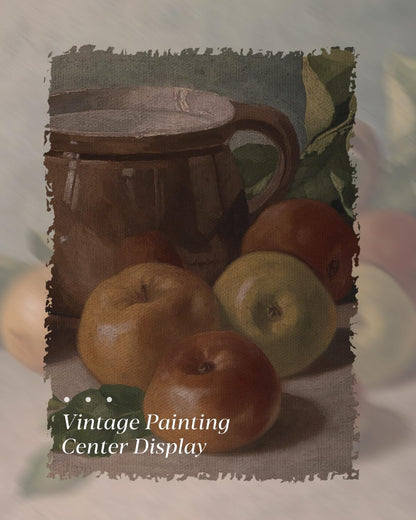 HUARCEY Gold Framed Vintage Wall Art for Living Room, Harvest Apples Still Life Oil Painting
