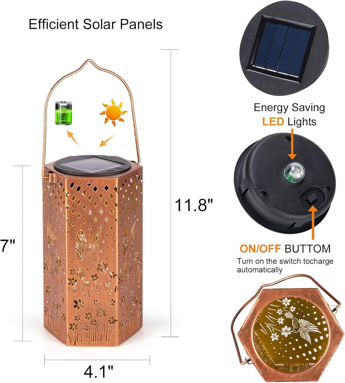 4 Pack Hummingbird Solar Lanterns Outdoor Waterproof - Birthday Gifts for Women, Men, Mom, Solar