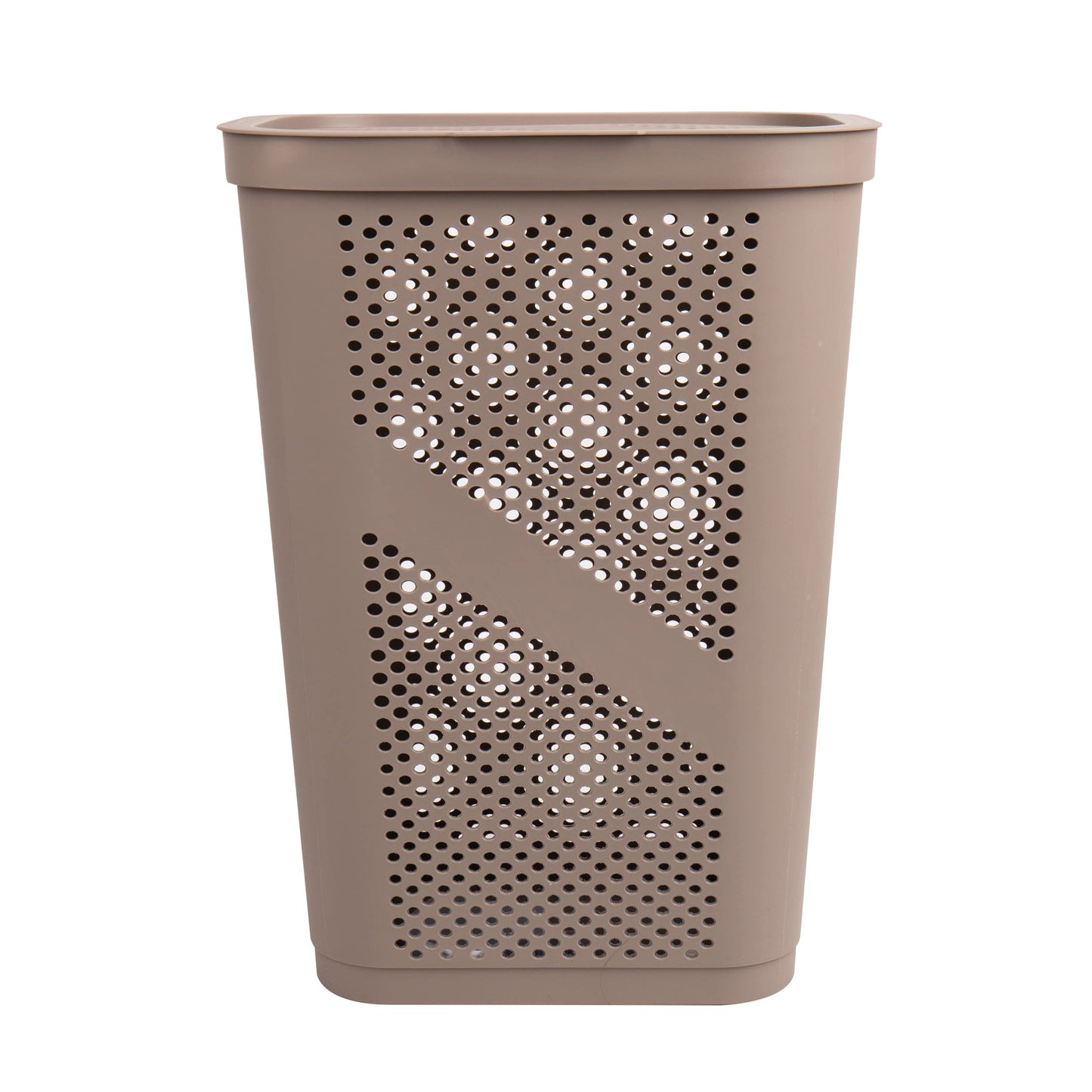 Mind Reader 60L Slim Laundry Hamper, Clothes Basket, Lid, Ventilated, Plastic, Set of 2, Tan