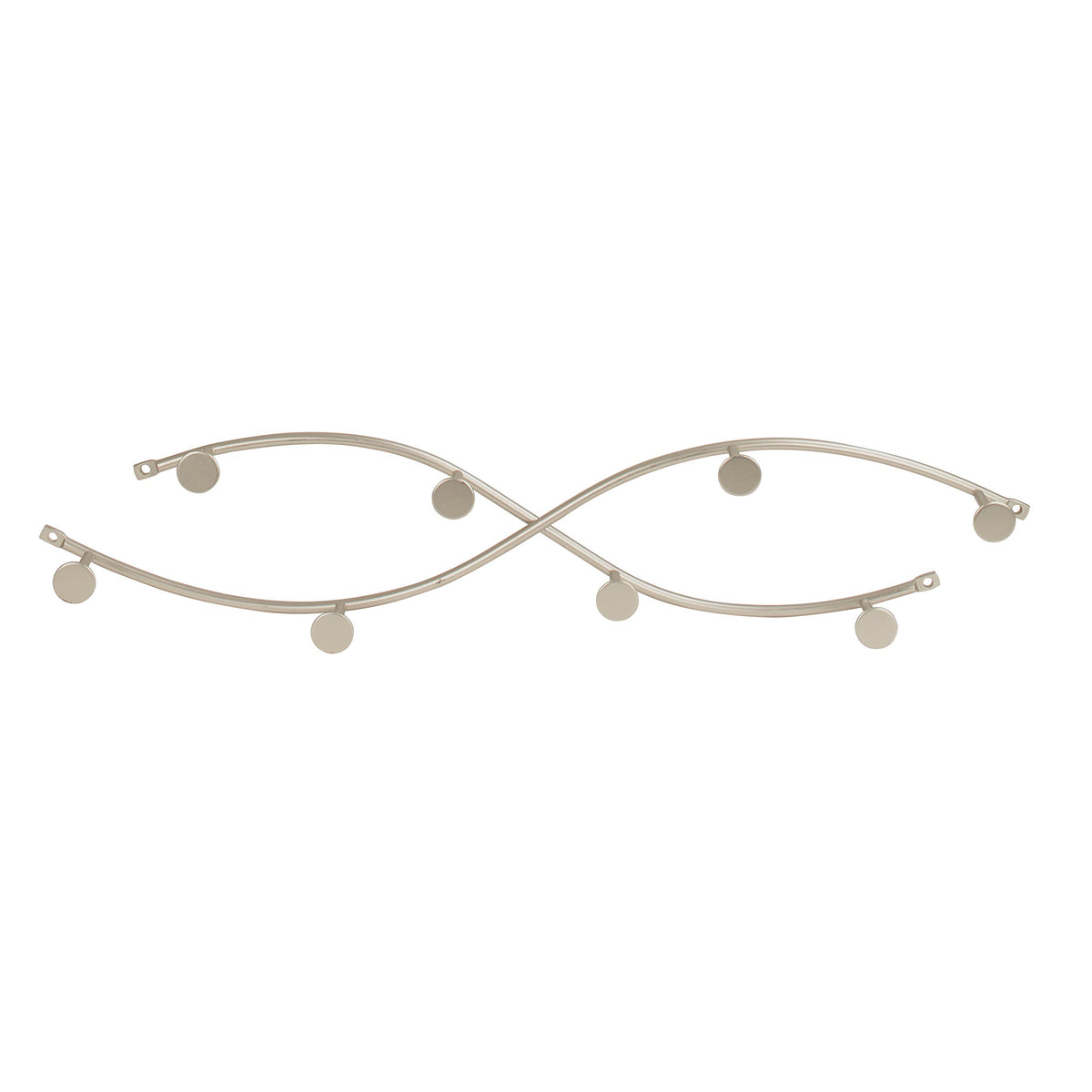 Spectrum Sweep Decorative Metal Coat Rack 8 Hook Wall Mounted Hook Rail for Hanging Coats Hats Bags