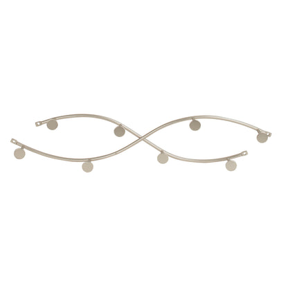 Spectrum Sweep Decorative Metal Coat Rack 8 Hook Wall Mounted Hook Rail for Hanging Coats Hats Bags