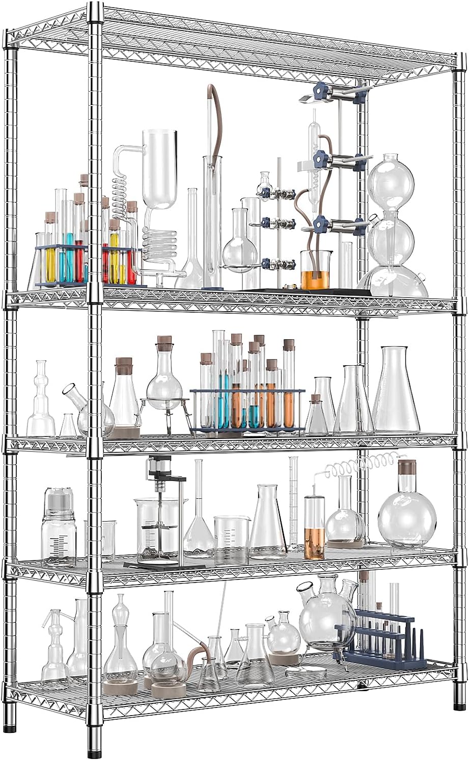 IZEUK 4250 LBS Garage Shelving Wide Storage Shelves 5 Tier Metal Shelves Heavy Duty Adjustable